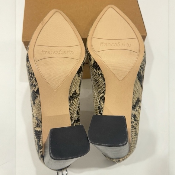 Franco Sarto Kortney Leather Snakeskin Print Block Heel Ankle Bootie Size 7.5 - Picture 11 of 12